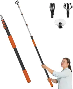 20FT Reach Light Bulb Changer for High Ceilings, Light Bulb Changer with Baskets and Suction Cup for Recessed Lights