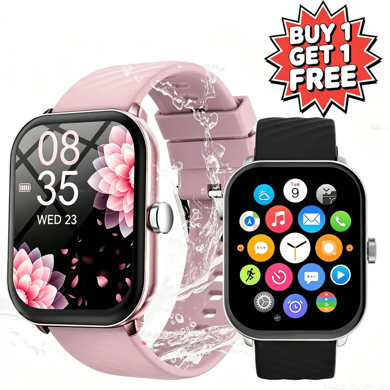 SIMSONLAB Waterproof Touchscreen Smart Watch 2026 (Buy 1 Get 1 Free Set) for Men, Bluetooth Call, Music Control, DIY Custom Dial, Multiple Sports Modes, Screen Monitoring, Mobile Connection, iPhone/Android Compatible, Ideal for Daily Commute & Gifting
