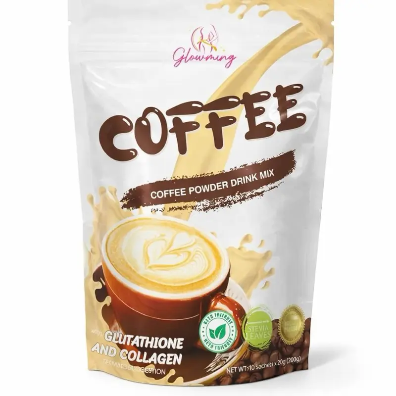 Cris Cosmetics Glowming Café Coffee Powder Drink Mix 200g – Premium Coffee Blend with Collagen & Glutathione, Sugar-Free Stevia Sweetened Wellness Drink |