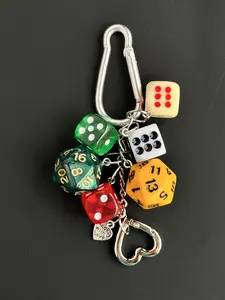 1 pc Multifaceted Dice Keychain | Aluminum Alloy Dice Pendant with Key Ring and Chain for Women's Accessories ...