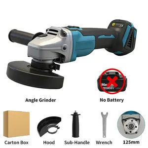 Blue 125mm Cordless Angle Grinder, 21V Power Angle Grinder for Metal Cutting Polishing Rust Removal, Heavy Duty Grinding Tool for DIY Home Construction Handyman