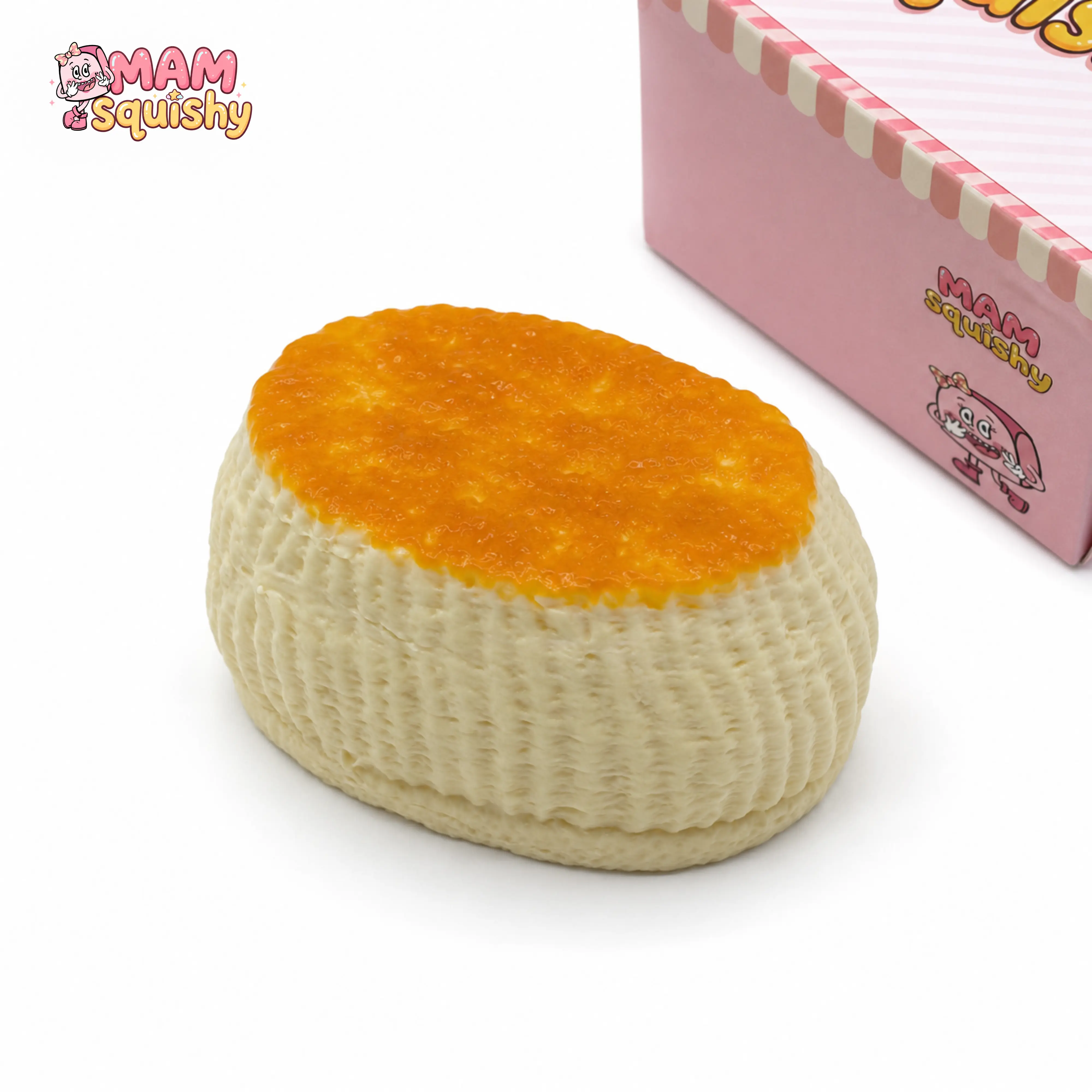 MAM Squishy Baked Cheese Cake Squishy Toy, Super Soft Slow Rising Sensory Fidget Toy, Cute Dessert Collectible Desk Toy, Gift for Squishy Lovers