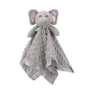 Pro Goleem Elephant Security Blanket – Soft Plush Lovey for Babies | Unisex Snuggle Toy & Comfort Lovie for Boys and Girls | Newborn Essentials & Baby Gift, Grey (16 Inch)