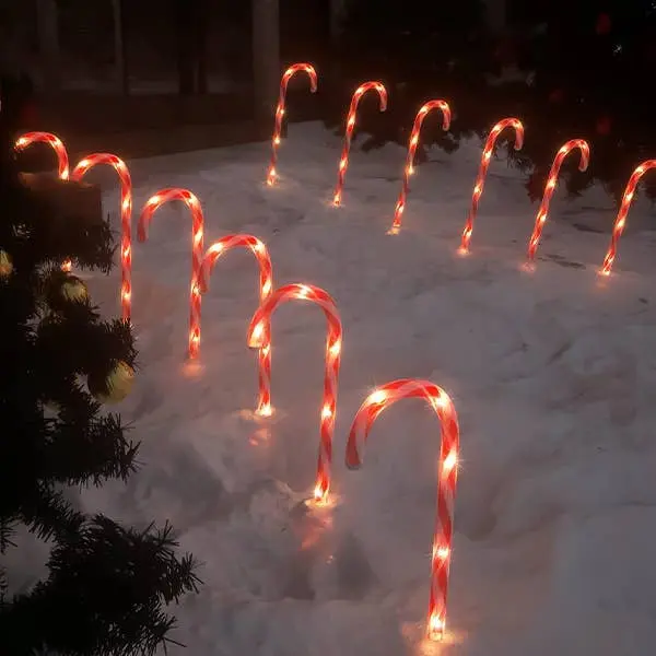 45 LED Candy Cane Solar Lights Outdoor for Christmas Decoration Holiday
