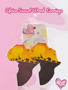 RSI Africa Sunset Wood Ear*rings