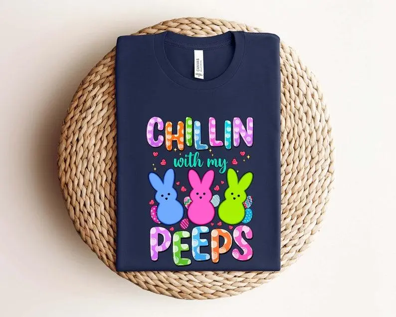 Chilling With My Peeps Shirt, Chilling With My Peeps Sweatshirt, Cute Easter Hoodie, Gift For Easter Day, Peeps Easter Shirt, Blessed Shirt