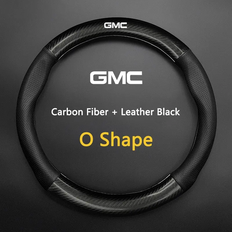 Super Thin Universal Steering Wheel Cover, Car Accessories Interior, Genuine Leather Carbon Fiber, Fits Gmc Savana, Yukon, Envoy, Hummer, Terrain, Acadia