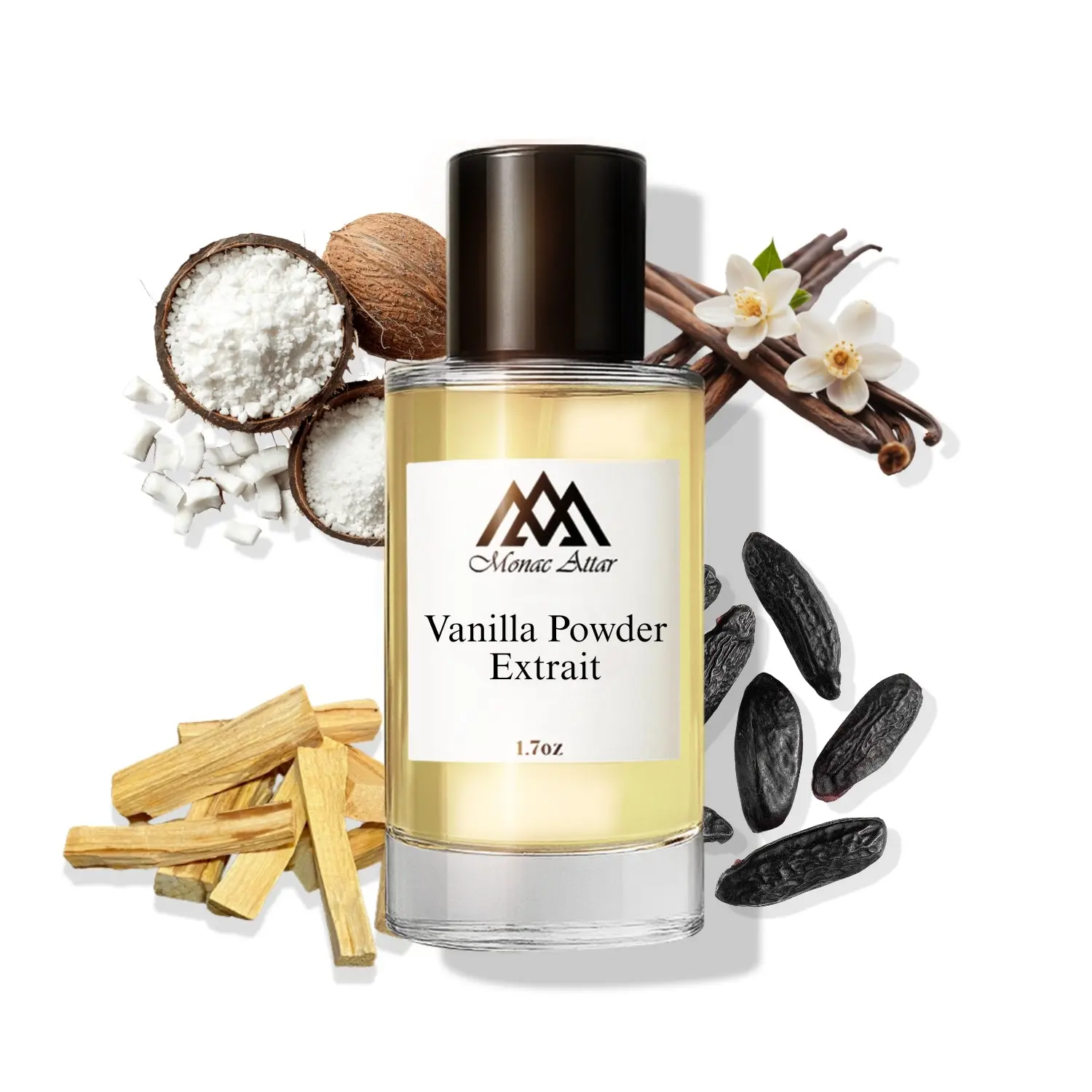 Monac Vanilla Powder Extrait Inspired by Vanilla Powder Extrait, Eau De Parfum, 1.7oz/50ml, Long Lasting Fragrance, Luxury Made Affordable