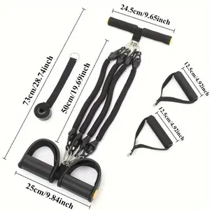 This all-in-one 5-in-1 fitness equipment includes leg stretcher, resistance band, sit-up helper, workout pedal and yoga tool, targeting arms, legs and core for home and outdoor exercise Training Stretching Gear