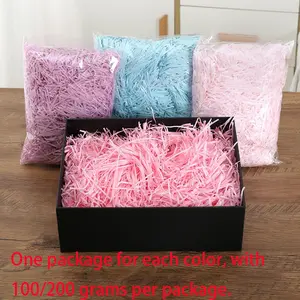 Rainbow Frayed Paper Filler, Crinkle Cut Paper Fillers, Raffia Paper Shreds, Gift Box Filler Paper Confetti, Ideal for DIY Projects