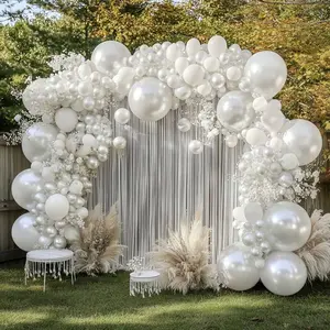 140pcs Pearl White Decorations Balloon Garland Arch Kit, Pearl White Latex Balloon For Bridal Shower Wedding Anniversary Engagements Birthday Decorations