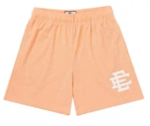 Men's Eric Emanuel EE Basic Activewear Shorts, Salmon-White Athletic Menswear Sports Clothes