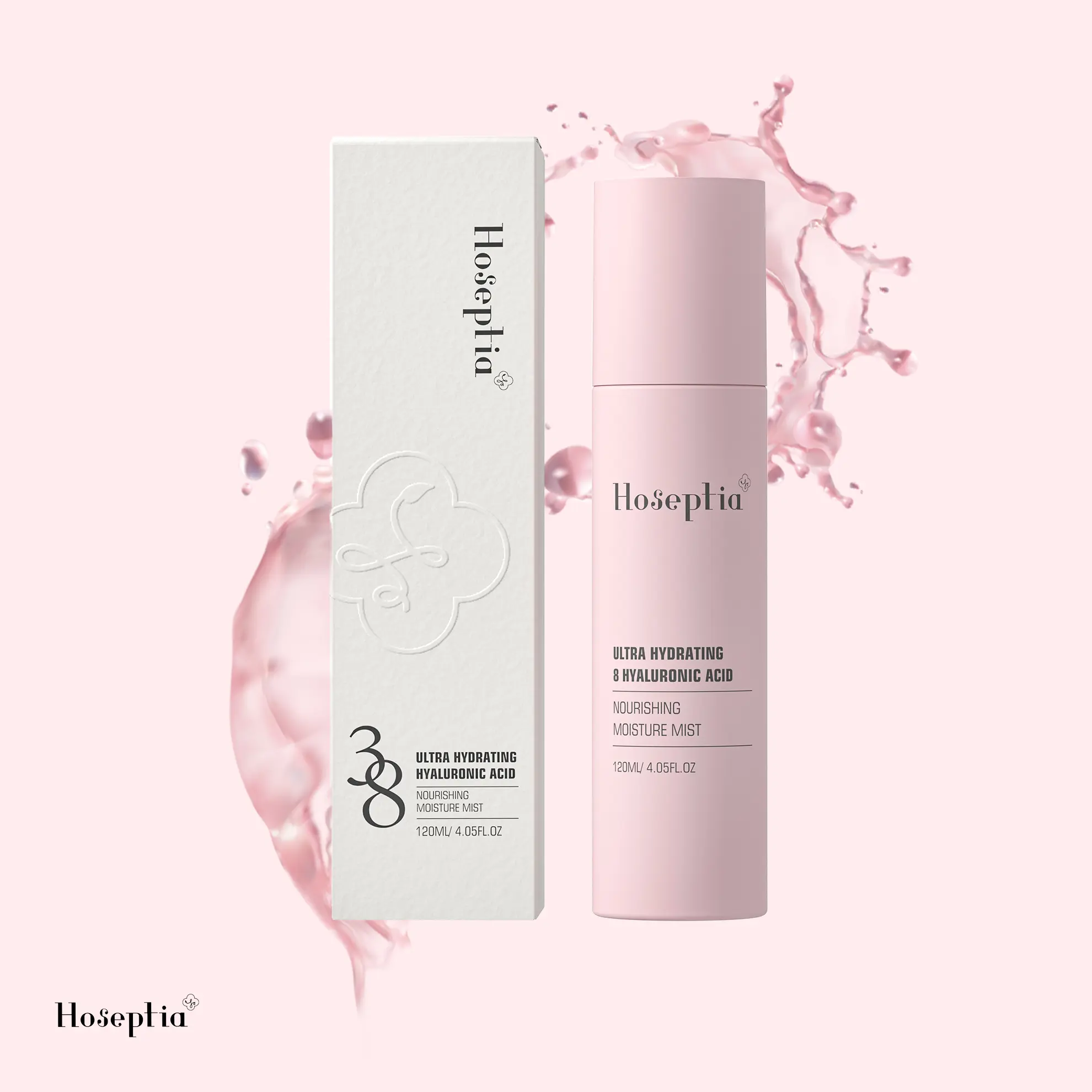 Hoseptia 8 Hyaluronic Acid Hydrating Facial Mist Spray with Panthenol & Betaine - Instant Moisture Boost for Dry Sensitive Skin - Lightweight Face Spray for Daily Hydration（120M/ 4.05FL.0Z）