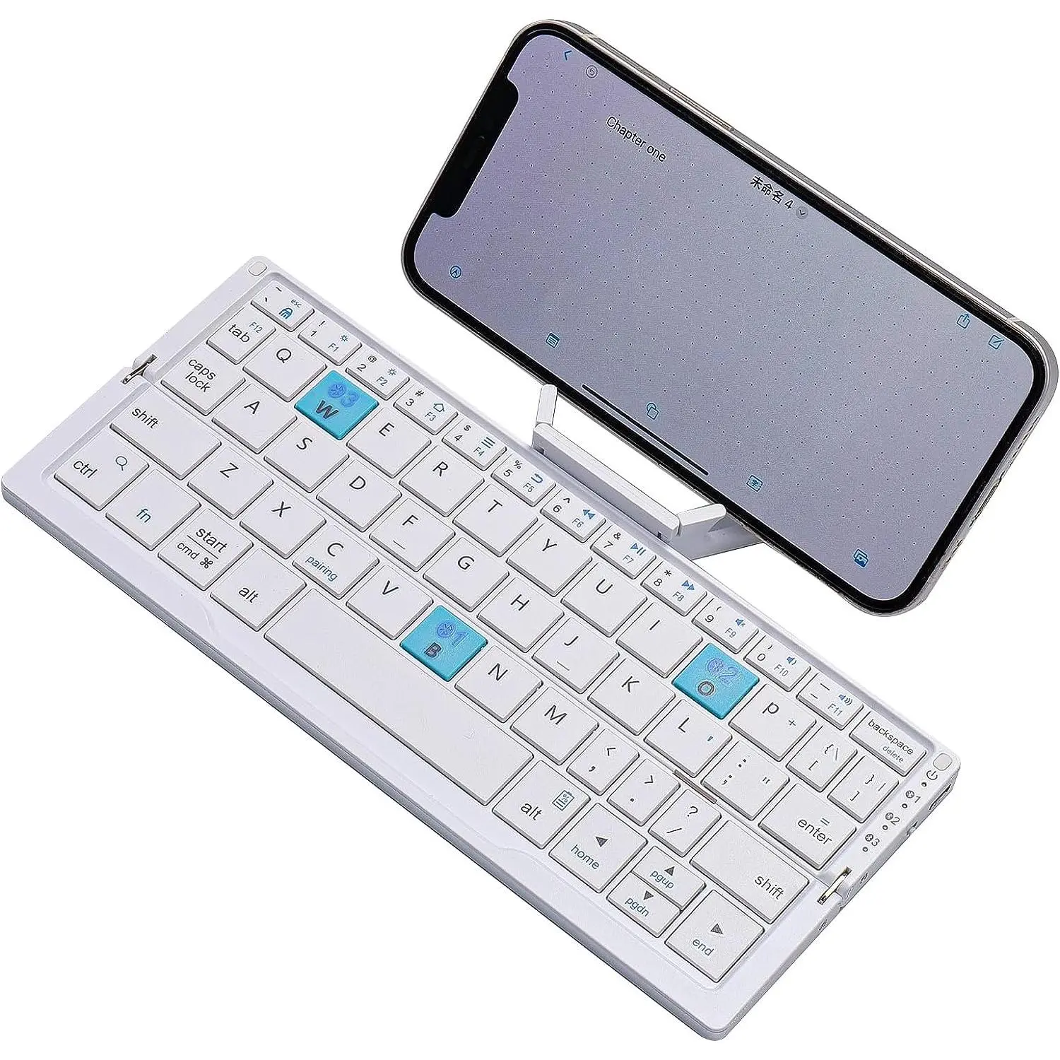 Ultra Mini Foldable Wireless Bluetooth Keyboard with Built-in Magnetic Stand, Aluminum Alloy, Rechargeable Rotating Design, Comfortable Keys, Compact Portable Build, Standard Interface for Tablets/Iphones, Ideal for On-the-Go Users, 160Mah, Bluetooth 4.0