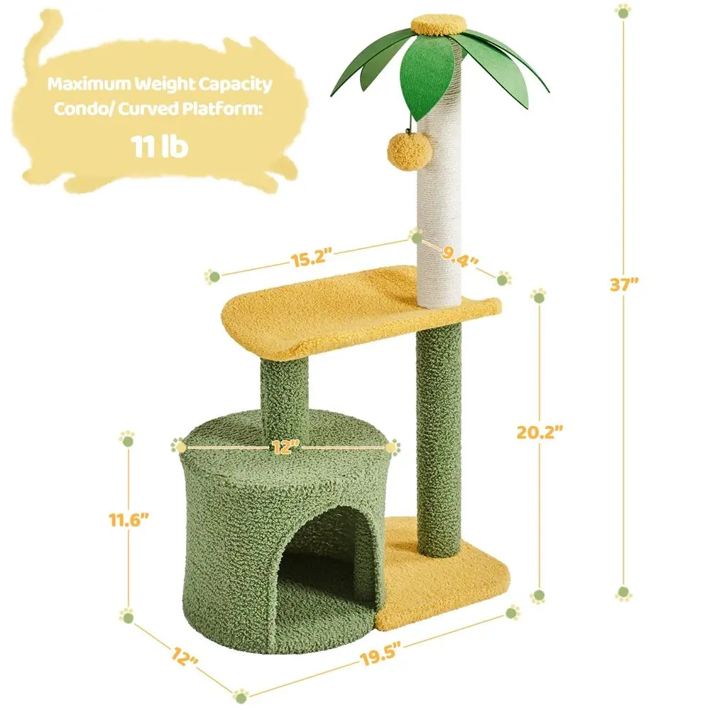 37″ H Coconut Palm Theme