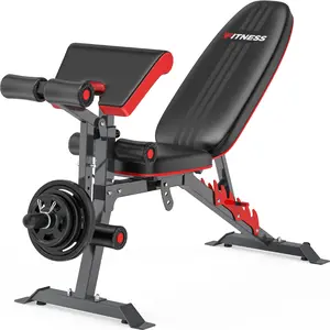 FathersDayGift Weight Bench with Leg Extension and Preacher Pad, 800lbs Load Workout Bench for Home Gym, Adjustable Weight Bench for Home Strength Training