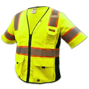 KwikSafety CHIEF Hi Vis Reflective ANSI Surveyor Class 3 Safety Vest Construction Gear