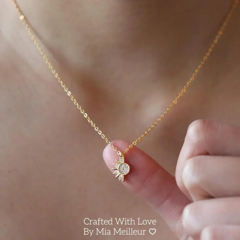 Sun and Moon Necklace, Sunshine and Moonlight Necklace, Gold Sun Necklace, Silver Moon Necklace, Couple Matching Jewelry, Best Gift for Her Sun and Moon Necklace, Sunshine and Moonlight Necklace, Gold Sun Necklace, Silver Moon Necklace, Couple Matching Jewelry, Best Gift for Her