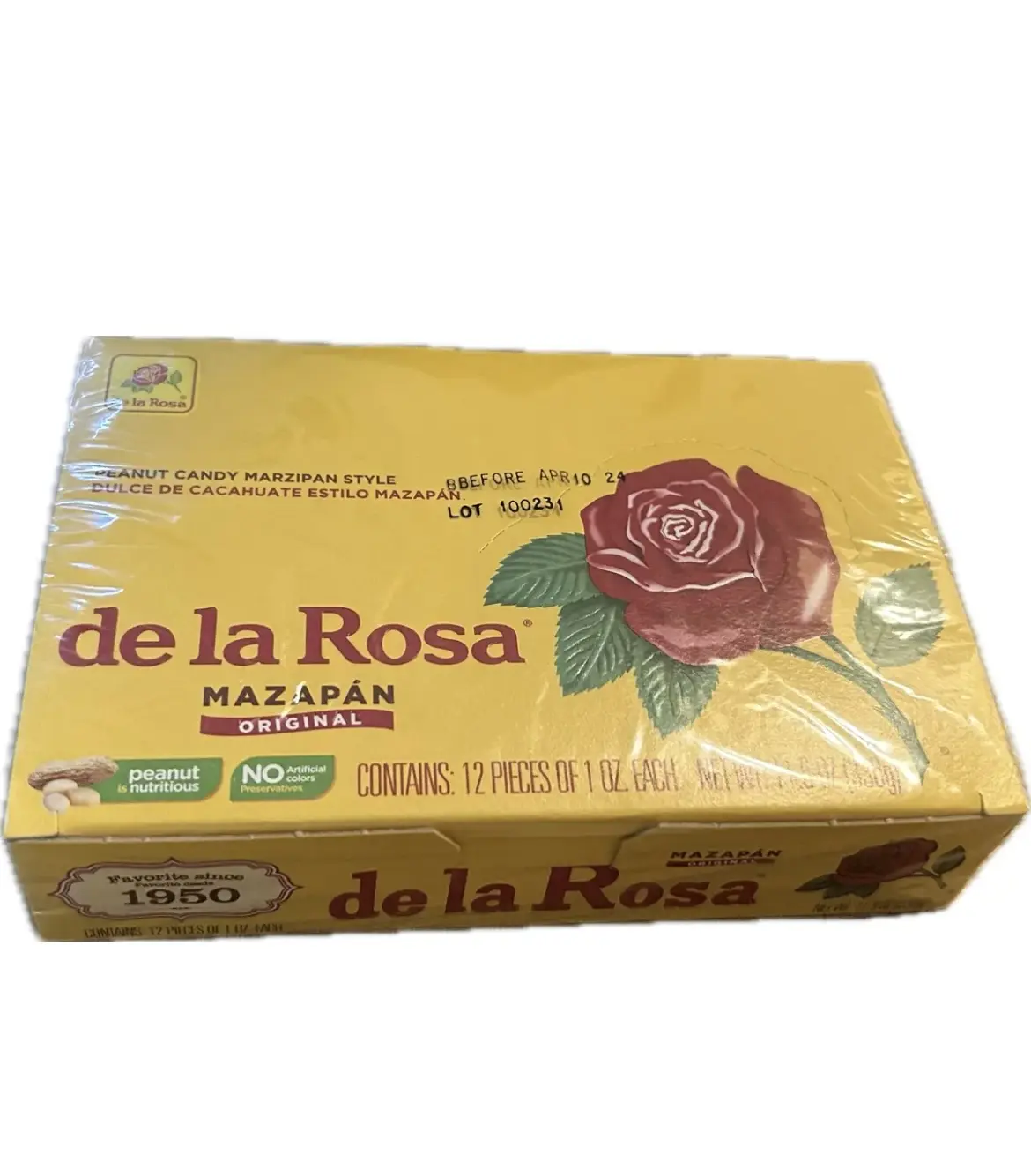 De La Rosa Mazapan 12 Pieces Peanut Original Candy Snack Sweet Marzipan Candies marzipan Bonbon Flavor joy