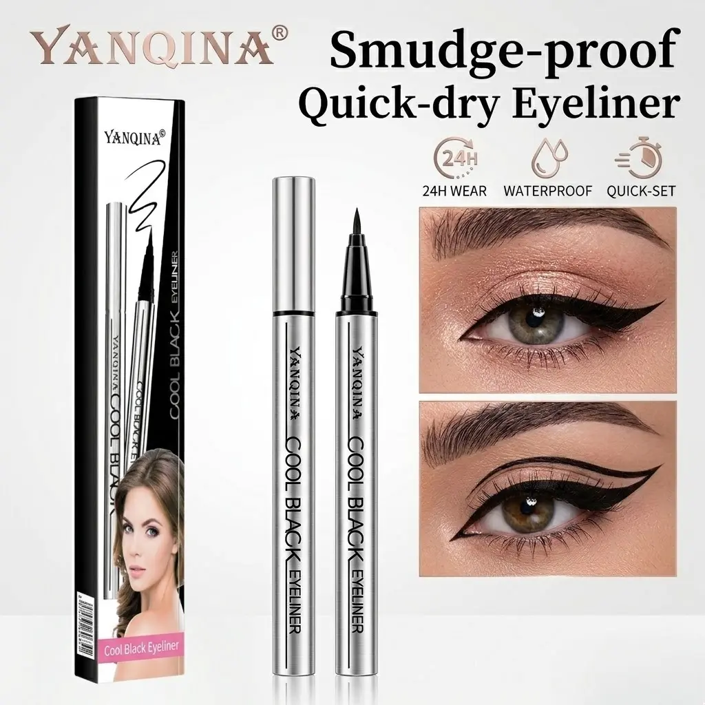 Vegan Liquid Eyeliner Pen - Beauty Products Single Item Makeup, 24-Hour Long Lasting, Waterproof, Lightweight, Flawless Smooth Application, Ultra Creamy Silky Texture, Cruelty Free, Eye Area, Adults, 24 Months, Smudge Proof, 12G
