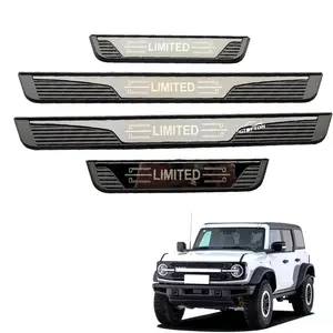 Car Accessories For Ford Bronco 2022-2025 Door Sill Scuff Protector 4pcs Stainless Steel Kick Plate Protectors Car Styling Car Stickers Auto Parts