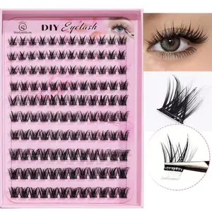 120 clusters of self-adhesive eyelash clusters, naturally slim and soft, no need for glue, cartoon style, glue free eyelash clusters suitable for daily wear, False Eyelashes Extensions, Diy Eyelash Extensions