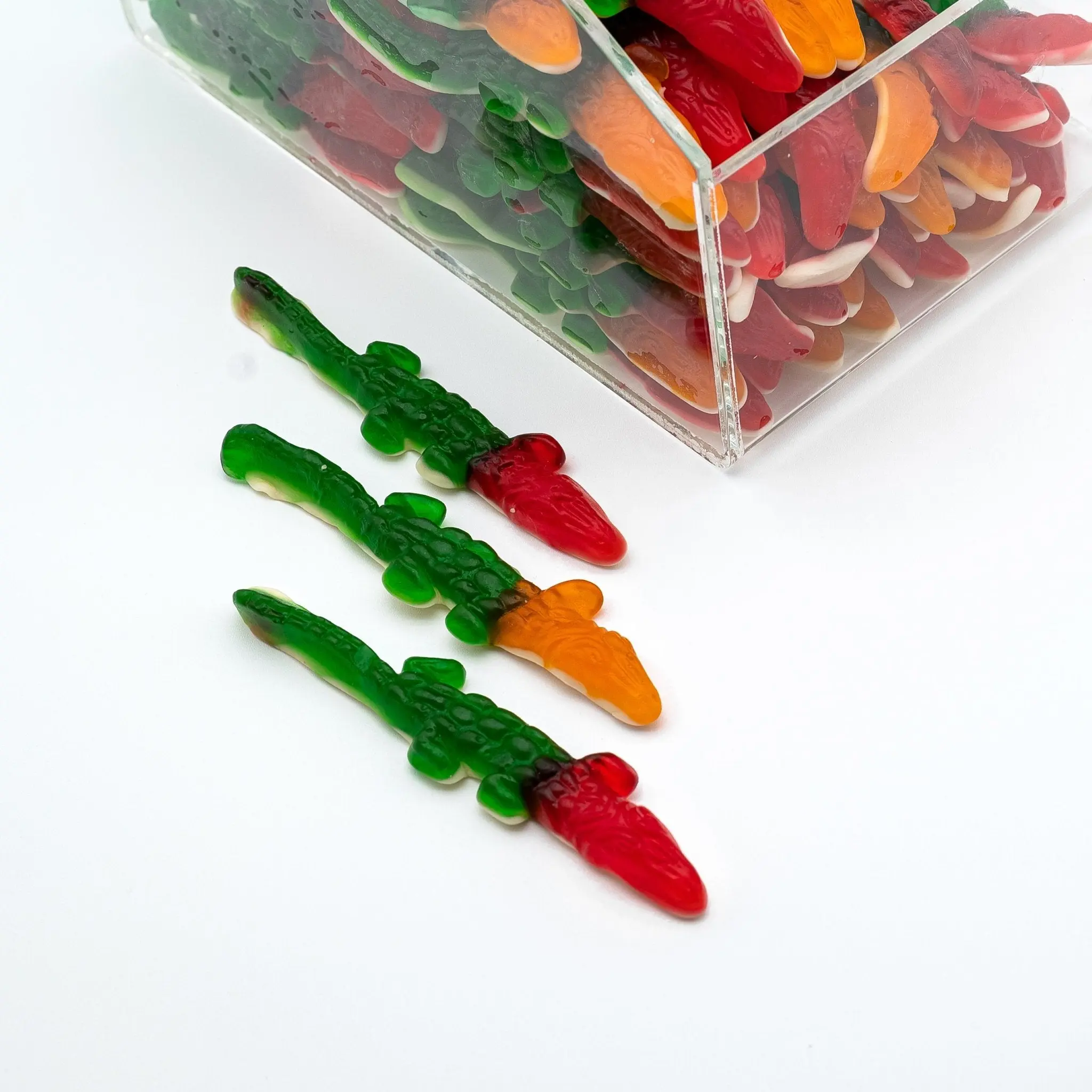 Giant Gummy Crocodiles - Sweet and Soft Crocodile Shaped Candy with Mixed Fruit Flavor - 4 oz & 8 oz & 1 lb Bag Snack Bonbon Sugar