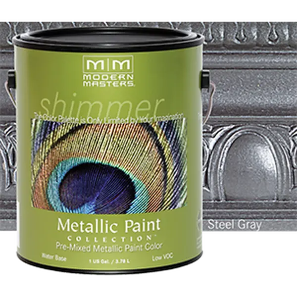 ME244 1 Gallon Steel Gray Metallic Paint - Semi Opaque