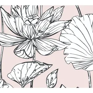 NextWall Lotus Floral Peel and Stick WallpaperRoll