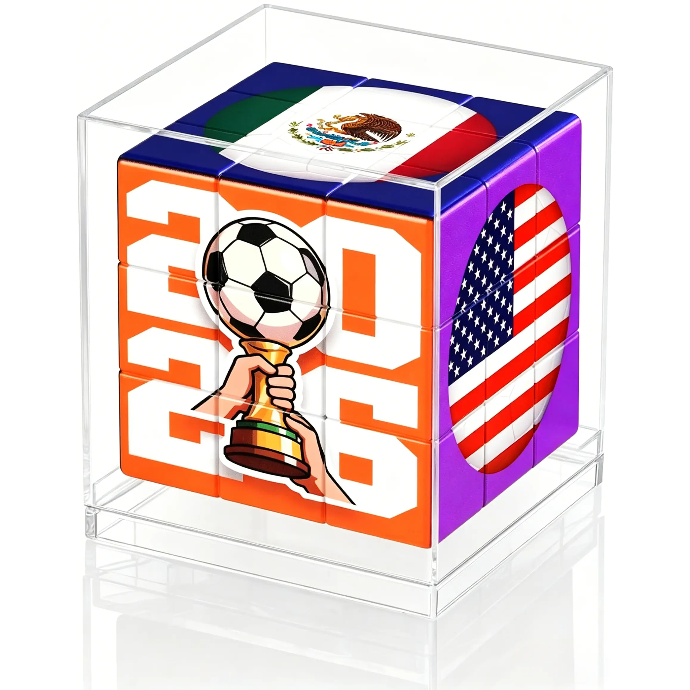3x3 Soccer-Themed Cube Puzzle Collectible - Beginner-Friendly Unisex Brain Teaser Toy, Classic Design, Premium Printing, Smooth Edges, Great Hand Feel, Long-Lasting, Lightweight & Portable, Fun Anytime Holidays Birthday Gift for Sports Fans