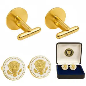 Vice President Mike Pence Cufflinks 24K Gold Plated Presidential Seal Eagle Men’s Formal Gift