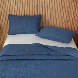 3-Piece Quilt Bedspread Sets, Ultra Soft Microfiber Quilts For Twin Full Queen King Size Bed Coverlet Lightweight Reversible Bedspread, Modern Style Coin Pattern Coverlet For All Season Use, 1 Bedspread & 2 Pillowcases Bedding Set Quilted Room Décor