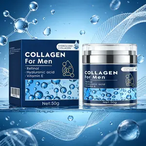 Collagen Men's Anti-Aging Wrinkle Cream,Men's Face Moisturizer Cream 50g, SkinFirming and Tightening Lotion, FirmingHyaluronic Acid Moisturizer