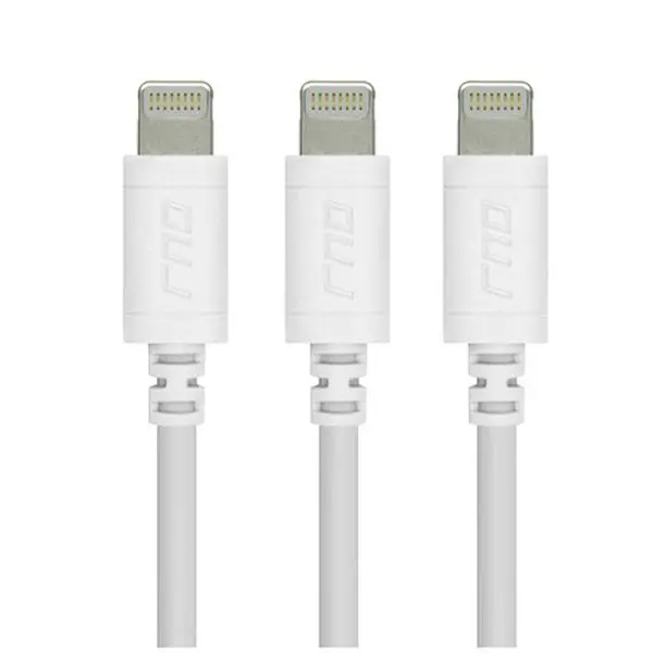 3X Apple Certified Lightning Data Sync And Charge To USB Cable 6 ft. - White, Set of 3