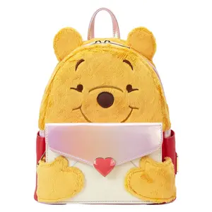 Loungefly Disney Winnie The Pooh Love Letter Cosplay Mini Backpack, Women's Faux Leather Casual Daypack with Interactive Piglet and Plush Details