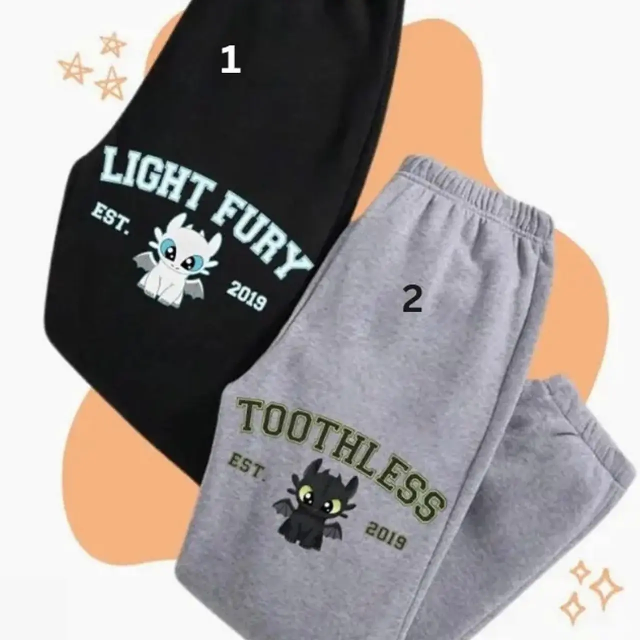 Matching Couple Toothless and Light Fury Print Sweatpants, Dragon's Couple Sweatpants, How To Train Your Dragon, Valentines Couple Cartoon Movie Pants, Trendy Top Sweatpants, Unisex Cotton Graphic Casual Sweatpants, Best Gift SS R