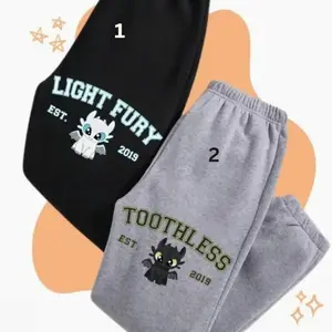 Matching Couple Toothless and Light Fury Print Sweatpants, Dragon's Couple Sweatpants, How To Train Your Dragon, Valentines Couple Cartoon Movie Pants, Trendy Top Sweatpants, Unisex Cotton Graphic Casual Sweatpants, Best Gift SS R