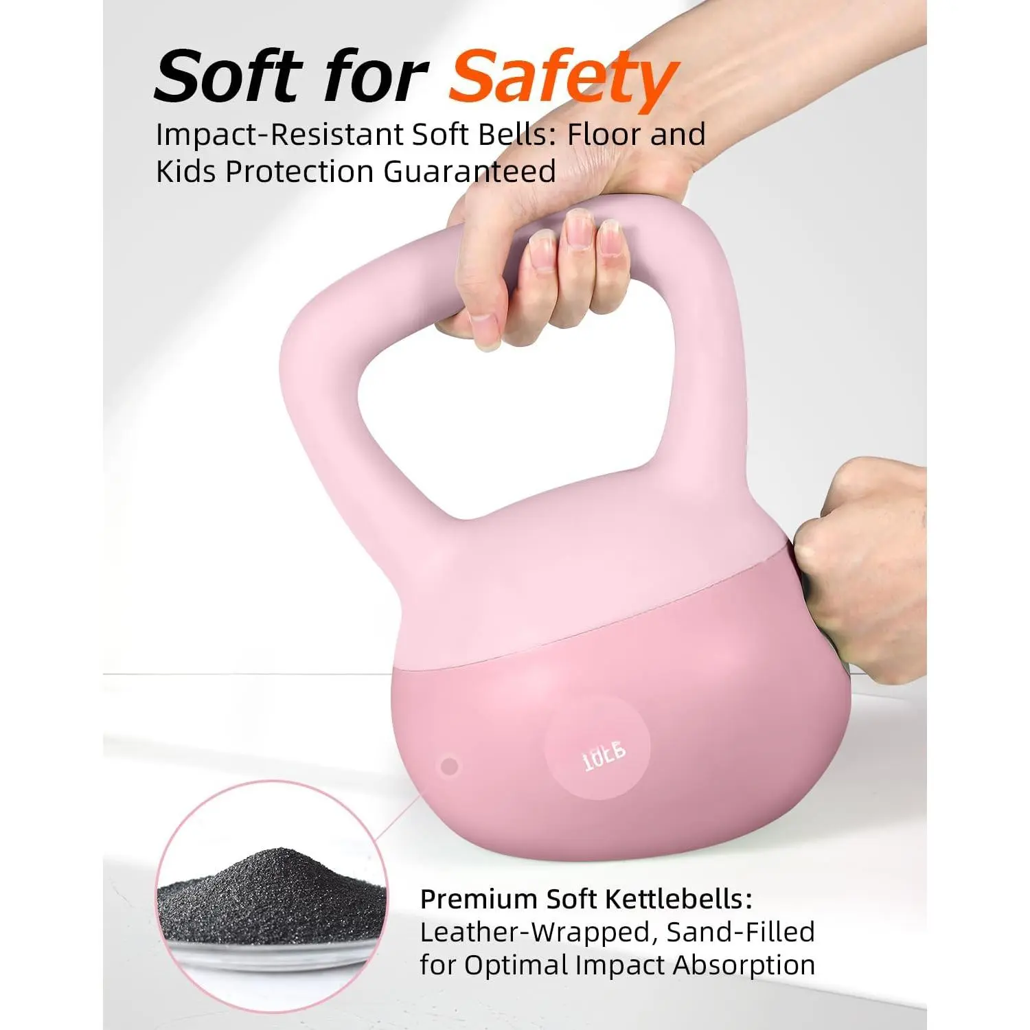 Soft Kettlebell, Safe Strength Training Kettle bell, Cushioned Impact-Resistant Base and Anti-Slip Grip Weight, Kettlebells Set for Home Workouts and Men/Women/Beginners,With Non-slip Gloves