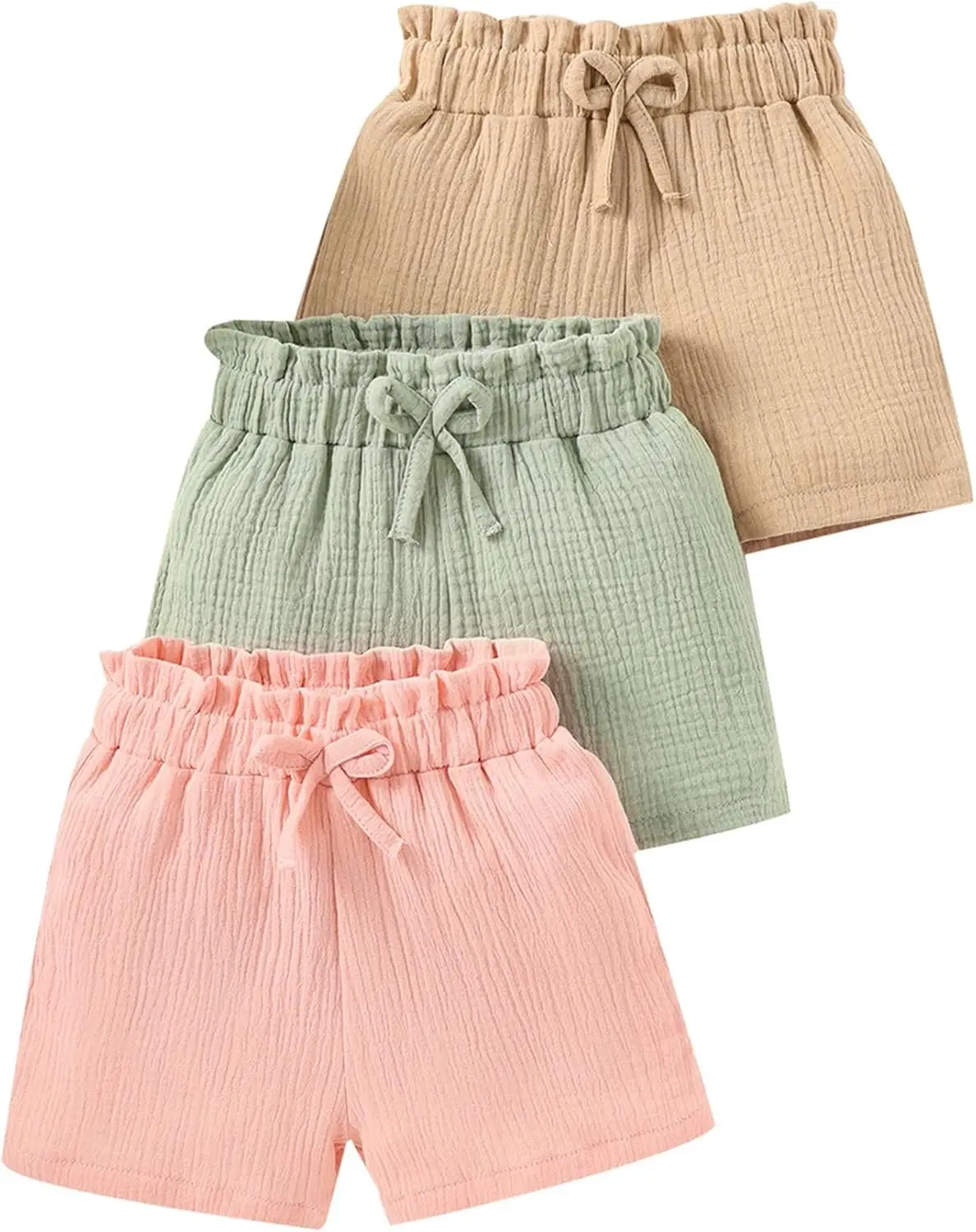 3 Pack 4-14Y Girls Shorts Pants Casual Cotton Shorts for Toddler Girls Kids Summer Clothes