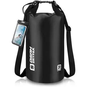 Waterproof Dry Bag, 5L/10L/20L/30L/40L Roll Top Lightweight Storage Backpack with Phone Case for Women & Men, Floating Waterproof Sack for Travel Swimming Kayaking Paddle Board Camping & Beach