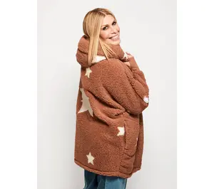 By Jill Martin Regular Sherpa Embroidered Hooded Lounger