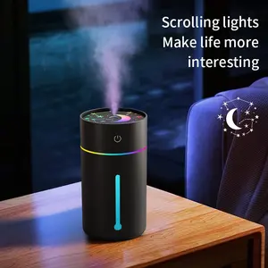 9015 Portable Mini USB Powered Humidifier with Seven-Color LED Light, Ideal for Car Home Office Travel, Night Light and Auto Shut off Function