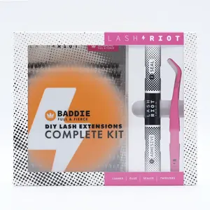 Lash Riot Baddie Lash Clusters Kit with Eyelash Glue, Tweezers - Cosmetic False Eyelashes for Beauty & Personal Care Makeup