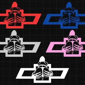 Chevy decal with a sexy girl Skull hands