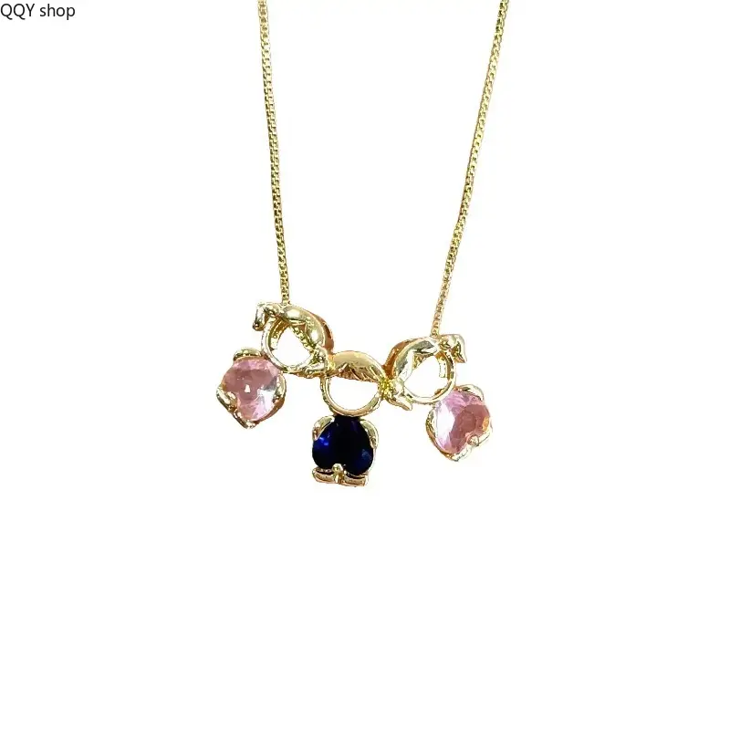 18K Gold Plated Mom Kids Birthstone Detachable Necklace, Sweet Family Matching Pendant Necklace, Elegant Love Symbol Fashion Jewelry, Dainty Layable Neck Accessories Ideal for Mother Daughter Daily Wear, Mother's Day Gift & Warm Family Present