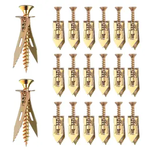 40 Pcs Plasterboard Anchor with Screw, Self-Drilling Plasterboard Anchor & Screw Kit, Hollow Wall Flat-Head Screws & Anchors for TV, Bicycle and Cabinet Fixing Accessories