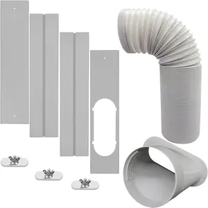 Portable AC Window Vent Kit with 5inch Hose 6pcs Window Seal Kit for Portable Air Conditioner Adjustable Sliding Window Plate Suitable for 5"/13 CM AC Unit