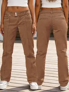 Mid-Waist Straight Leg Belly Control Jeans, Comfortable Fashion Design, Perfect Fit for Daily Wear, Stylish Denim Jeans for Women