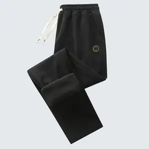 Men's Black Corduroy Sweatpants - Fleece Lined, Signature Details, Perfect for Cold Weather & Everyday Wear