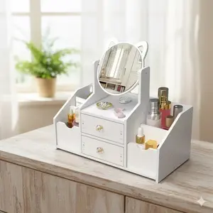 No tools required, quick assembly! This vanity table features a large mirror, 4 drawers for multi-functional storage, a space-saving solution for creating a stylish dressing corner.